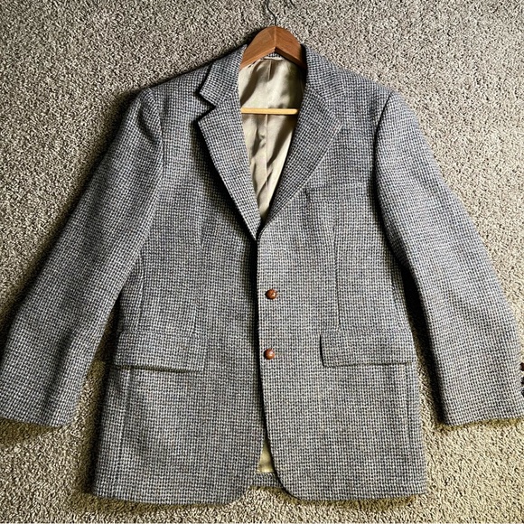 Harris Tweed pure Scottish wool men’s blazer sports coat size 40 R business - Picture 1 of 9